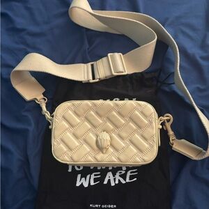 Kurt Geiger Cream Quilted Crossbody Bag